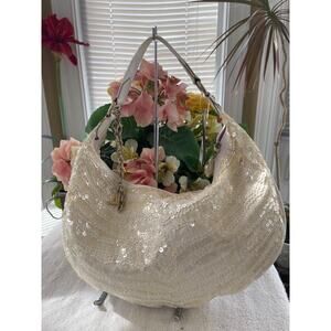 NWT LESPORTSAC SEQUIN ZEBRA WHITE REMIX HOBO (500
